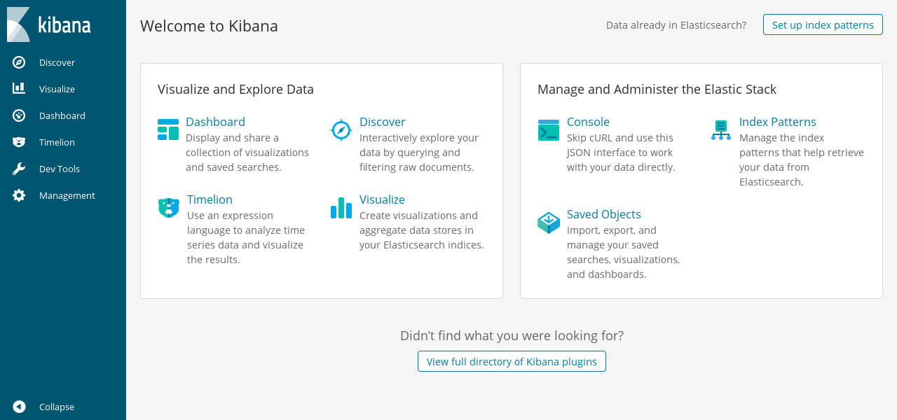 Kibana Top Menu